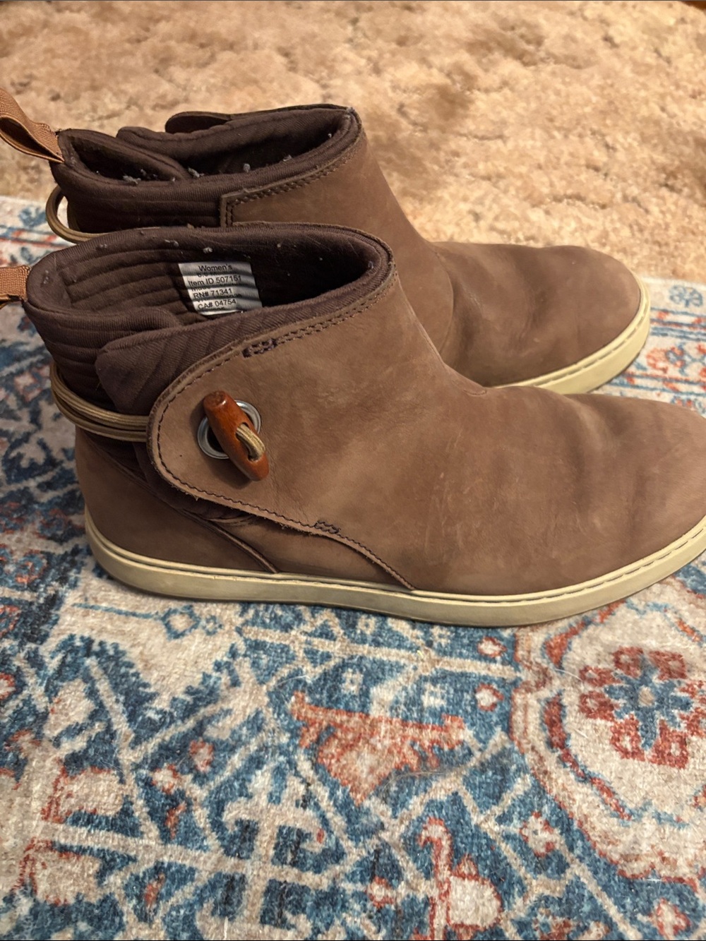 Women’s LL Bean Brown Leather Slip-On Casual Boots - Picture 2 of 6